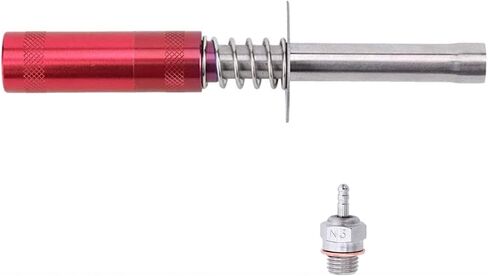Glow Plug Igniter+N3 Hot Spark Glow Plugs,Igniter Nitro Engine Starter Tools Support AA Batteries for 1/10 Nitro Engine RC Car Buggy Truck Model Plane（Red） in Saudi Arabia