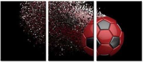 Black and White Splash Soccer Football Balls Wall Art Posters Prints on Wrapped Frames 3 Pieces for Boys Kids Gifts Room Decoration Ready to Hang,12x16inchx3 (White) in Saudi Arabia