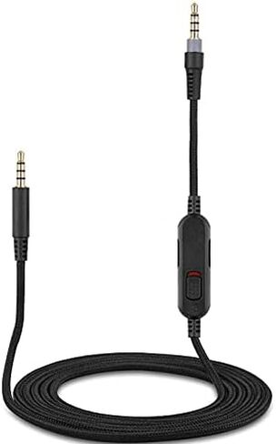 كابل بديل HyperX Cloud Alpha - متوافق مع سماعات الألعاب Cloud Alpha، Mix، Flight، Logitech G633، G933 - كابل صوت 3.5 ملم مع كتم الصوت والتحكم في مستوى الصوت (بدون ميكروفون، 4.9 قدم) in Kuwait