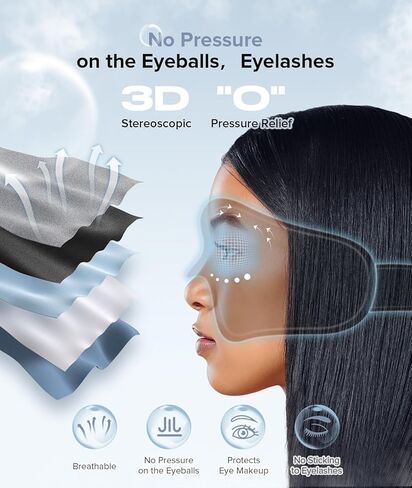 قناع النوم توبوينت، عبوتان، سماعات نوم لاسلكية بلوتوث مع ضوضاء بيضاء، حجب الضوء بنسبة 100%، مؤقت، 14 ساعة للنساء والرجال، السفر، التأمل، القيلولة، مستخدمي CPAP in Kuwait