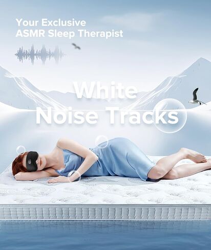 قناع النوم توبوينت، عبوتان، سماعات نوم لاسلكية بلوتوث مع ضوضاء بيضاء، حجب الضوء بنسبة 100%، مؤقت، 14 ساعة للنساء والرجال، السفر، التأمل، القيلولة، مستخدمي CPAP in Kuwait