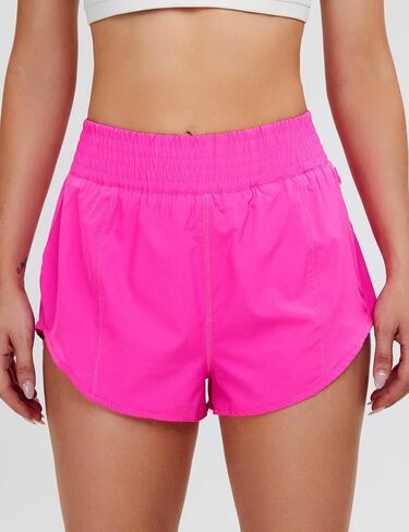 BMJL Womens High Waisted Shorts Athletic Running Shorts Workout Gym Quick Dry Flowy Shorts with Pockets(L) in Saudi Arabia