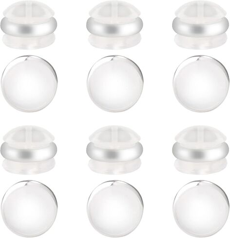 Soft Silicone Earring Backs for Studs Silver&Gold Belt Rubber Earring Backs Replacements Hypoallergenic Safety Plastic Earring Back for Studs Earring (12pcs) in Saudi Arabia