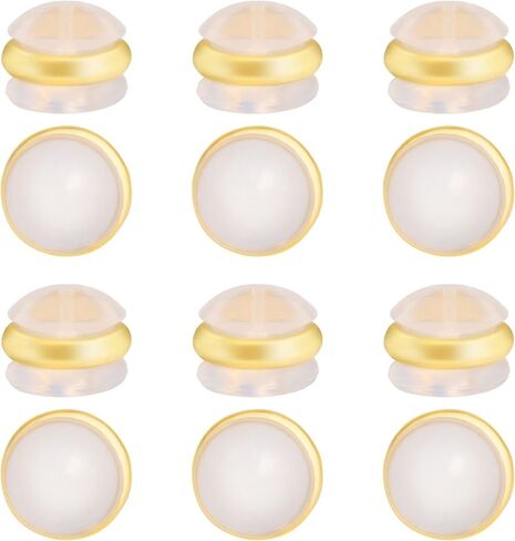 Soft Silicone Earring Backs for Studs Silver&Gold Belt Rubber Earring Backs Replacements Hypoallergenic Safety Plastic Earring Back for Studs Earring (12pcs) in Saudi Arabia