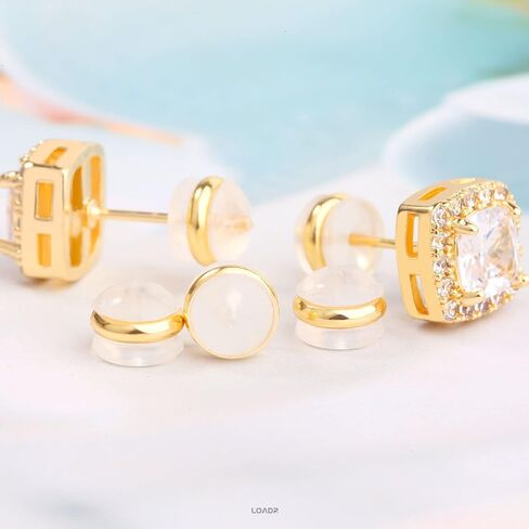Soft Silicone Earring Backs for Studs Silver&Gold Belt Rubber Earring Backs Replacements Hypoallergenic Safety Plastic Earring Back for Studs Earring (12pcs) in Saudi Arabia