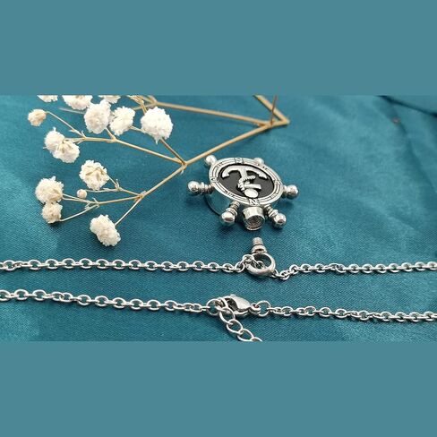 قلادة جرة الدفة البحرية للرماد البوصلة عجلة السفينة الحرق تذكار قلادة تذكارية مجوهرات للنساء الفتيات in Kuwait