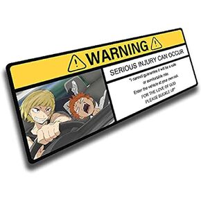 EARLFAMILY 5.1'' for Driving Safety Warning Anime Car Stickers Cartoon Decal Car Accessories Sun Visor Window Decor (Style H)