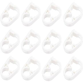 12Pcs Flow Control Tubing Clamp,1/4"-1/2" Adjustable Flow Control Hose Clamp, Plastic Flow Regulator Control Robert Clamp, Shut Off Hose Clip, White