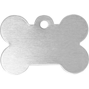 1.5 بوصة * 1 بوصة الألومنيوم ختم الفراغات الكلب العظام العلامات اسم معرف الحيوانات الأليفة مع ثقب واحد 14ga. حواف نهائية وناعمة لصنع مجوهرات سلسلة المفاتيح - عبوة من 30 قطعة in Kuwait