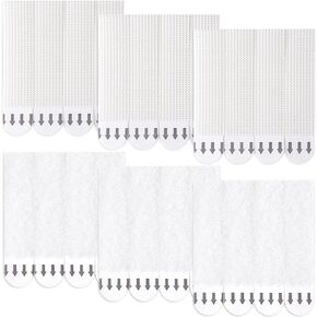 12 Pairs /24 Strips Picture Hanging Strips Heavy Duty, Removable Adhesive White Picture Hanger Damage Free for Christmas Halloween Holiday Picture Frame Wall Hanging Decorations