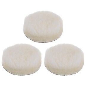 3pcs Wool Buffing Pads, 3 inch Polishing Pad Car Auto Buffing Pads Wool Polishing Buffing Pad Hook and Loop for Car Polishing, Buffing and Cutting