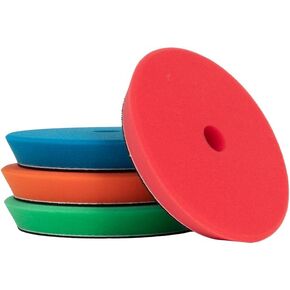 SGCB Pro 5" DA Buffing Polishing Pad Buffer Pads 4Pcs Coarse to Fine for 5 Inch RO DA Rotary Polisher Hook and Loop Buffing Foam Pads Sponge Polish Pad Compounding Polishing Finishing and Waxing