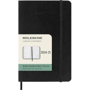 Moleskine Classic 18 Month 2024-2025 Weekly Planner, Soft Cover, Pocket (3.5" x 5.5"), Black, 208 pages