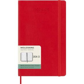 Moleskine Classic 18 Month 2024-2025 Weekly Planner, Soft Cover, Large (5" x 8.25"), Scarlet Red, 208 pages