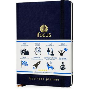 Business Planner Undated for Entrepreneurs! Focus Project Notebook for Productivity! Daily Weekly Self Organizer Planner / Win the Day! Beat Procrastination! Ifocus - A5 work planner