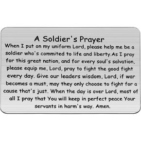 LQRI Soldier Prayer Wallet Card Soldier Jewelry Soldier Gift Military Prayer Gift Deployment Gift Army Navy Air Force Jewelry (Soldier Prayer Wallet Card)