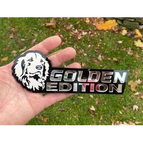 Dog Edition Car Badges Laser Cutting Car Vehicle Emblem,3D Car Badge Automotive Decals Stickers Funy Animal Decor Car Accessories Gifts for Car Truck Rv Boat Exterior Decoration (Golden Retriever)