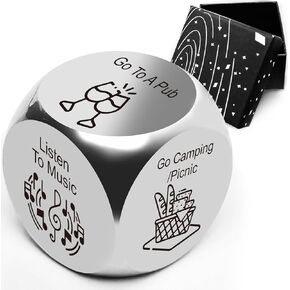 2 Pcs Anniversary Sweetest Day Date Night Food Movie Decision Dice Gifts for Couples Boyfriend Girlfriend Movie Lover Gift for Her Him Valentines Birthday Christmas Day Gift for Husband Wife