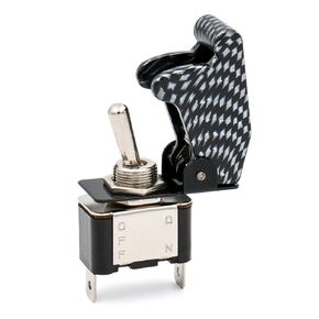 Metal Toggle Switch Flick Flip, 12V 20A, SPDT, ON/Off 2 positon, 2 pin, with Black Waterproof Cap