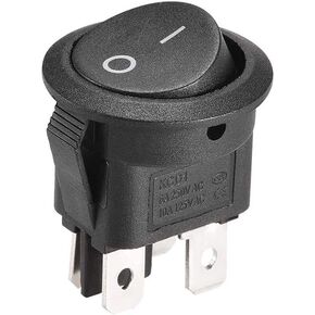 uxcell DPST Boat Rocker Switch Round Toggle Switch for Boat Marine 4pins ON/OFF AC250V/6A 125V/10A 1pcs