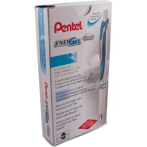 Pentel EnerGel Pearl Deluxe RTX Retractable Liquid Gel Pen, (0.7mm), Accent, Black Ink, Box of 12 (BL77PW-A)