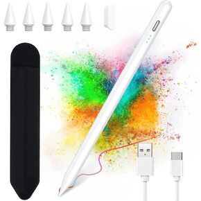 قلم Apple Pencil لجهاز iPad الجيل العاشر، قلم شاشة لجهاز iPad (9/8/7/6) الجيل الرابع، قلم iPad Pro قابل لإعادة الشحن، رفض راحة اليد - حساسية عالية مع 5 أطراف قلم قابلة للاستبدال، لجميع أجهزة iPad في 2018-2022 in Saudi Arabia
