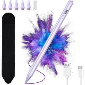 Apple Pencil for iPad 10th Generation, Stylus Pen for iPad (9/8/7/6) th Gen, iPad Pro Pencil Rechargeable, Palm Rejection - High Sensitivity with 5 Replaceable Pen Tips, for All iPads in 2018-2022