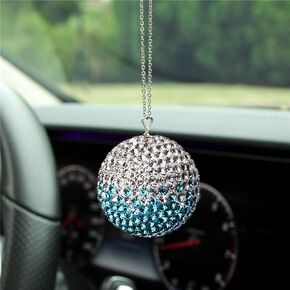 bling crystal ball rear view mirror,Bling car Rearview Mirror Crystal Lucky Ball Pendant,Goddess favorite Car Crystal Ball Pendant (black)