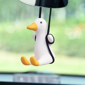 Swinging Duck Car Hanging Ornament, Car Hanging Accessories, Car Accessories Interior Aesthetic to Reduce Visual Fatigue, Cool Room Decor, Duck Hanging car Ornament, for Women and Men(Cool)