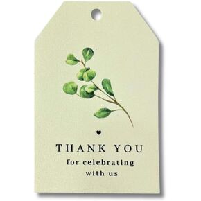 Thank You Gift Tags for Birthdays,Parties,Special Occasions, Floral Festive Designs, Pack of 50 Tags, 2" x 3"- Penmanship