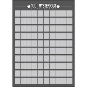 100 Date Ideas Scratch Off Poster - Hidden Fun Date Ideas - Couple Bucket Lists - Adventure Check List - (16.5'' x 23.4''), Grey,White