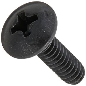 Small Parts 0608MPTB Steel Truss Head Machine Screw, Black Oxide Finish, Meets ASME B18.6.3, #2 Phillips, #6-32 Thread Size, 1/2" Length, Fully Threaded, Imported (Pack of 100)