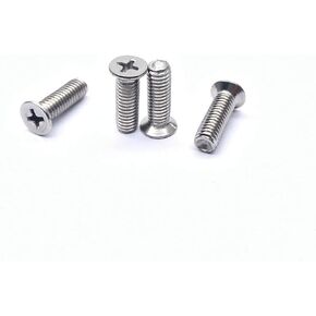 50pcs M6-1.0 x 25mm Stainless Steel Countersunk Head Screws, Metric Coarse Thread Flat Head Bolt, Phillips Drive (Size: 6×25)