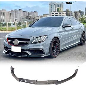 MCARCAR KIT Real Carbon Fiber Front Lip for Mercedes Benz C Class W205 C63 AMG Sedan 2015-2018 Front Bumper Lip Chin Spoiler Splitter Protector Factory Outlet