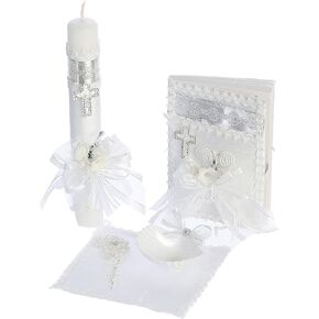 Baby Catholic Baptism Candle Set for Boys Baptismal Candles for Baptism for Girls Kit Velas para Bautizo de Niño niña