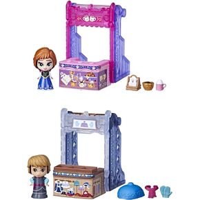 Frozen Disney's 2 Twirlabouts 2-Pack, Series 2, Anna and Kristoff Sled to Shop Playset Toys, Kristoff and Anna Doll Accessories for Kids 3 and Up