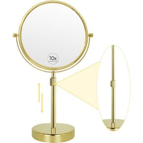 Table Mirror 1X 10X Magnifying Mirror Double Sided, Makeup Mirror for Desk 360 Rotation 8 Inch Face Mirror, Matte Rose Gold