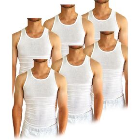 BROOKLYN VERTICAL Mens 6-Pack Tank Tops | Moisture-Wicking Ribbed Lightweight Undershirts