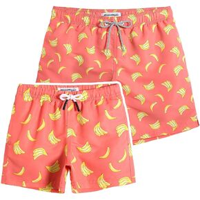maamgic Dad and Son Matching Swim Trunks Quick Dry Father and Son Gifts Board Shorts with Mesh Lining Swim Suits Swimming Trunks (Size Large & Size 5-6 Years)