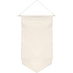 PATIKIL Enamel Pin Display Banner, 21" Length Canvas Blank Holder Board Wall Hanging for Trading Badge Flag Collection Organizer Book Collector Case Pennant Felt Bag Box, Beige