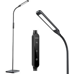 LASTAR LED Floor Lamp, Reading Lamp with 3000K-6000K & 4 Brightness Levels, Dimmable Standing Lamps for Living Room, Office with Flexible Gooseneck,Timer & Memory Function