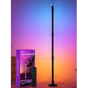 LEONLITE LED Corner Floor Lamp with Spotlight, 360° RGBW Floor Lamp with Music Sync, Remote Control for Reading, Living Rooms, Bedrooms, Desktop