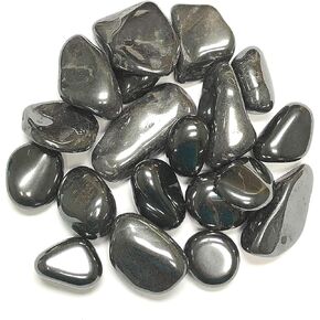 Tumbled Hematite Stones -Large 1" Pieces Metallic (1 Pound)