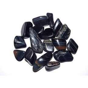 Crystal Collection Tumbled Tiger Eye with Velvet Bag (1/2 Pound, Blue Tiger Eye)