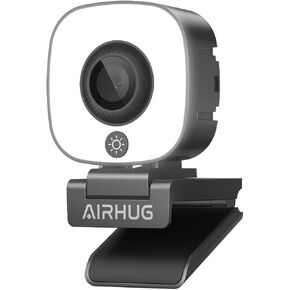 AIRHUG 4K Webcam, Webcam with Microphone, Adjustable Light Computer Camera with Privacy Cover, USB Plug and Play for Laptop Video Calling in Kuwait