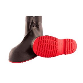 TINGLEY Workbrutes G2 - PVC Overshoe - 10" Ht. - Black Upper - Red Sole - Cleated Outsole