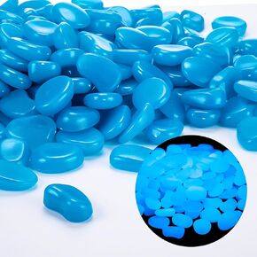 300 Pcs Large Glow in The Dark Rocks Glow in The Dark Pebbles Outdoor 1.8 Inch Fish Tank Rocks Aquarium Gravel Luminous Stones for Walkway Succulent Plant Decor, 4700g/10.36lbs