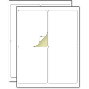 75 Sheets, 4" x 5" - Large Printable Shipping Labels, Labels for Storage Bins - for Laser/Inkjet Printers