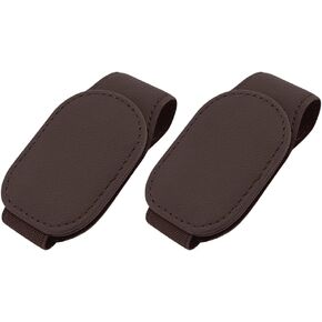 2-Packs Leather Sunglasses Holders for Car Sun Visor, Magnetic Glasses Eyeglass Hanger Clip for Car in Kuwait