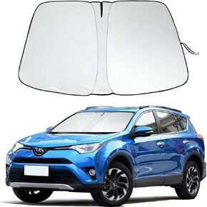 Front Windshield Sunshade Fit for Toyota RAV4 2013 2014 2015 2016 2017 2018, 240T Foldable Window Shade Sun Visor Protector Blocks UV Rays Keep Vehicle Cooler
